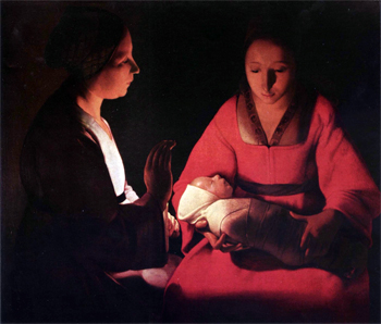 "Le Nouveau Né" de Georges de la Tour, habituellement au Musée des Beaux Arts de Rennes. Source image: Wikipédia