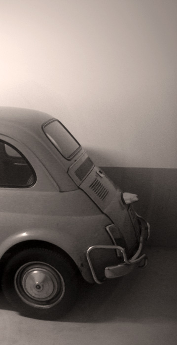 Détail d'une Fiat 500 vintage. Photo: PHB