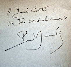 Dédicace de Paul Dermée à José Corti. Photo: LSDP