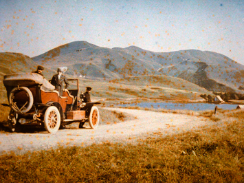 Extraordinaire photo qui montre la Mercedes Simplex de Albert Kahn en 1914 au Lac de Guéry (Auvergne). Photo de la photo: LSDP