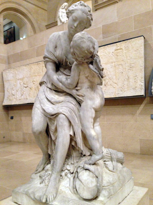 "Amour embrassant l'amitié". Jean-Baptiste Pigalle. Musée du Louvre. Photo: Valérie Maillard
