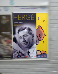 Pub pour l'exposition Hergé dans le métro. Photo: PHB/LSDP